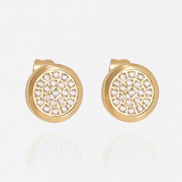 BOUCLE D\'OREILLE-Izou-ACIER DORE-zirconium