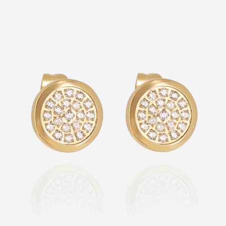 BOUCLE D\'OREILLE-Izou-ACIER DORE-zirconium