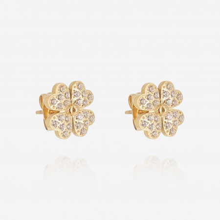 BOUCLE D\'OREILLE-Kikai-ACIER DORE-zirconium sertis