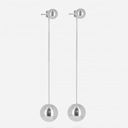 BOUCLE D OREILLE LARGE-ACIER-L6.5cm d:14mm