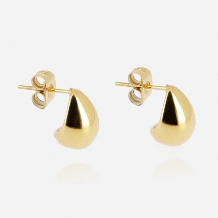 BOUCLE D\'OREILLE Larme ACIER DORE