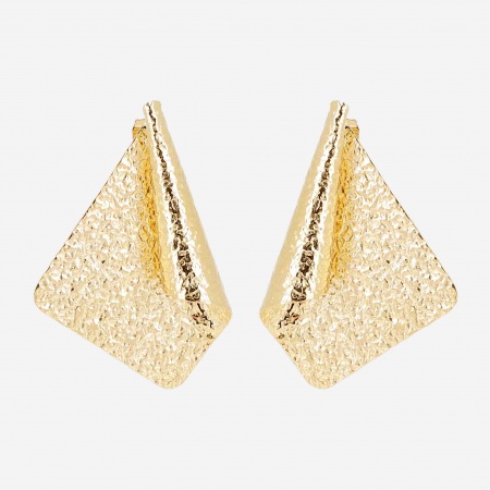 BOUCLE D\'OREILLE-LONG-ACIER DORE-d:35mm