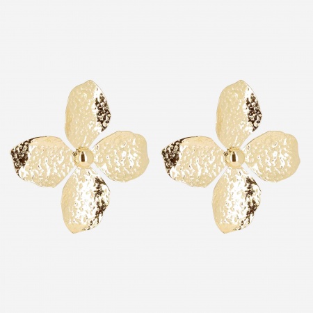 BOUCLE D\'OREILLE-LONG-ACIER DORE-d:60mm