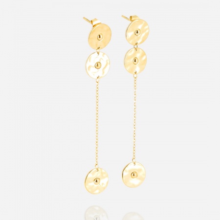 BOUCLE D OREILLE LONG ACIER DORE