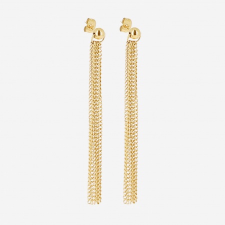 BOUCLE D OREILLE LONG ACIER DORE