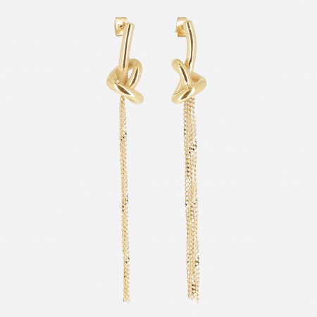 BOUCLE D\'OREILLE-LONG-ACIER DORE