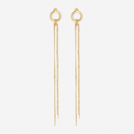BOUCLE D\'OREILLE-LONG-ACIER DORE