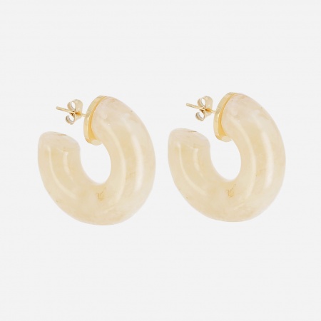 BOUCLE D\'OREILLE Marble ACIER DORE d30mm