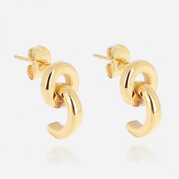 BOUCLE D OREILLE MEDIUM ACIER DORE