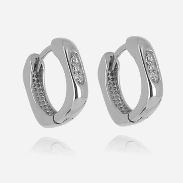 BOUCLE D OREILLE MINI-ACIER-Zirconium-13x3mm