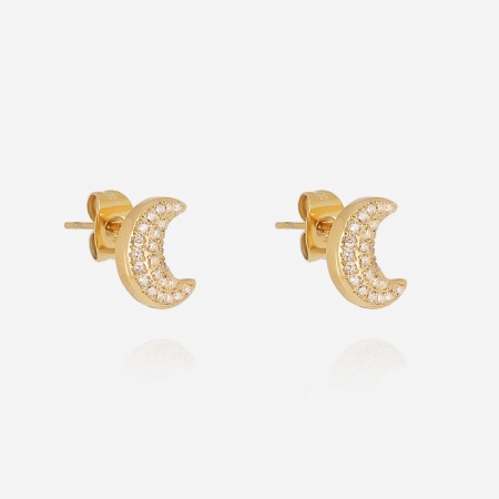 BOUCLE D\'OREILLE-Noelie-ACIER DORE-zirconium sertis