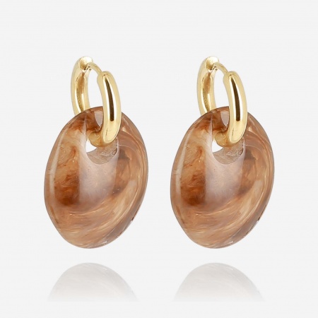 BOUCLE D\'OREILLE-Prisme-ACIER DORE
