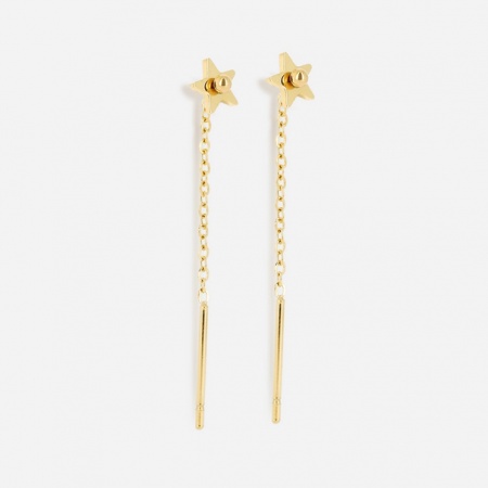 BOUCLE D\'OREILLE Stern ACIER DORE L3cm