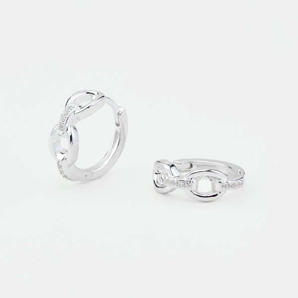 Boucles d\'oreille en argent CERCLE et OXYDE