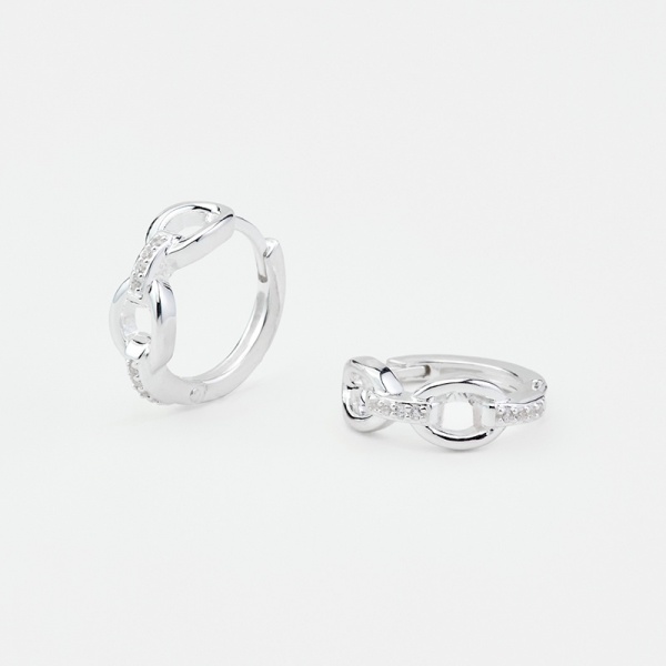 Boucles d\'oreille en argent CERCLE et OXYDE