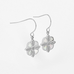 BOUCLES D OREILLES - ACIER nacre-perle