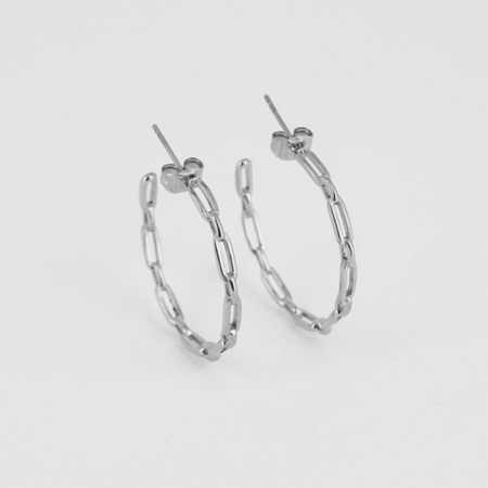 BOUCLES D OREILLES - ACIER UNI 30mm