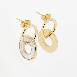 BOUCLES D OREILLES - DORE nacre-perle