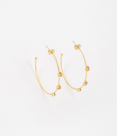 BOUCLES D OREILLES  CREOLE  zirconium 45mm