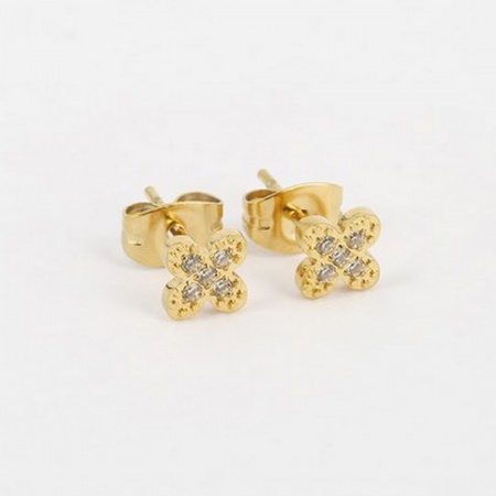 BOUCLES D OREILLES  PUCE  zirconium