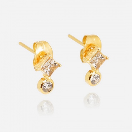 BOUCLES D OREILLES  PUCE  zirconium