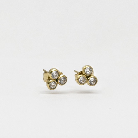 BOUCLES D OREILLES-EARRING - PUCE STUD - zirconium