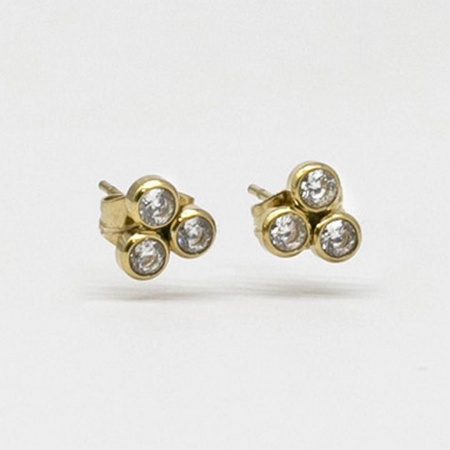 BOUCLES D OREILLES-EARRING - PUCE STUD - zirconium