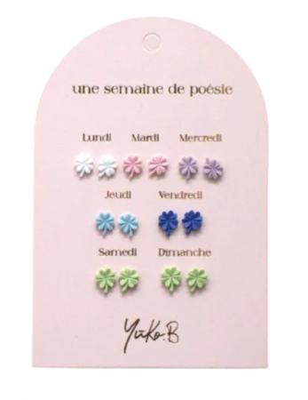 Boucles d\'oreilles Une semaine de poésie Chance 7 Paires