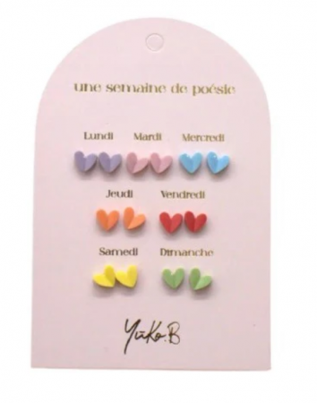 Boucles d\'oreilles Une semaine de poésie Cur 7 Paires