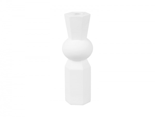 bougeoir \ Geo King\  POLYRESINE BLANCHE