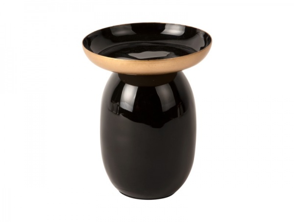 bougeoir \ Pillar large\  en �mail NOIR
