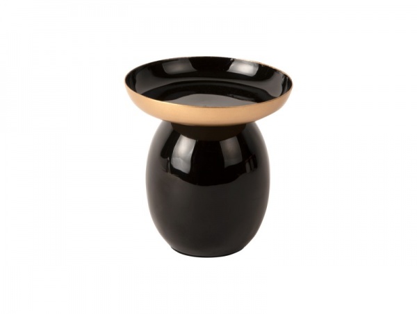 bougeoir \ Pillar small\  en �mail NOIR