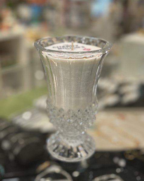 Bougie XL dans un vase en verre  \ CharLotte\  1