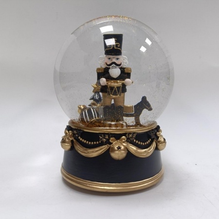 Boule à neige musicale CASSE NOISETTE noir et or