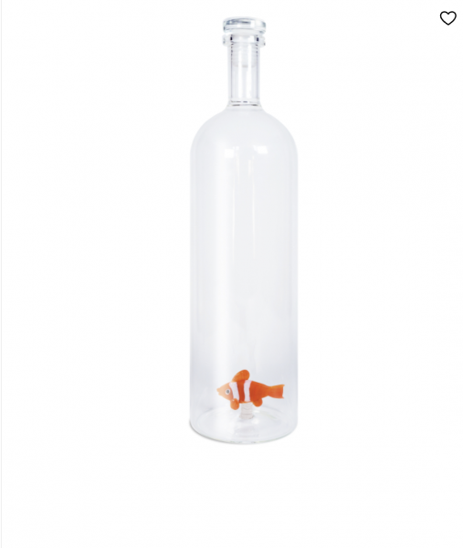 Bouteille en verre borosilicate avec bouchon. Contenance : 1,2L. Figurine : CLOWN