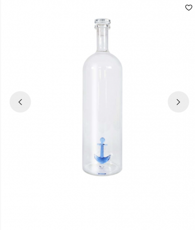 Bouteille en verre borosilicaté avec bouchon décoré d\'ancre 1.2 l.