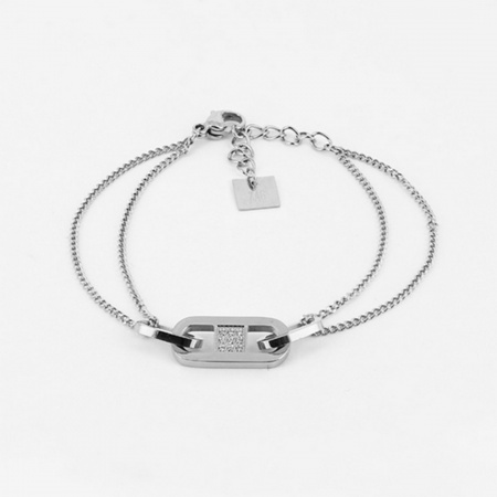 BRACELET - ACIER blanc - steel white - zirconium sertis