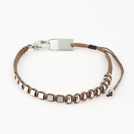 BRACELET - ACIER marron- silver brown