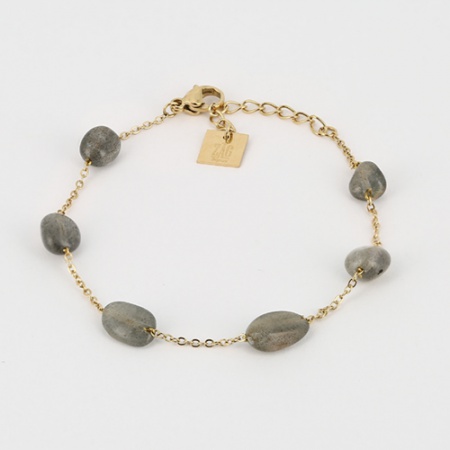 BRACELET - DORE gris - labradorite