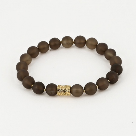 BRACELET - DORE marron-dark brown - agate marron