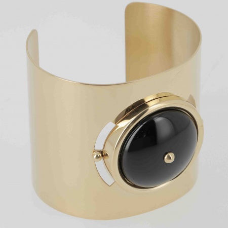 BRACELET - DORE noir - gold black - onyx noir