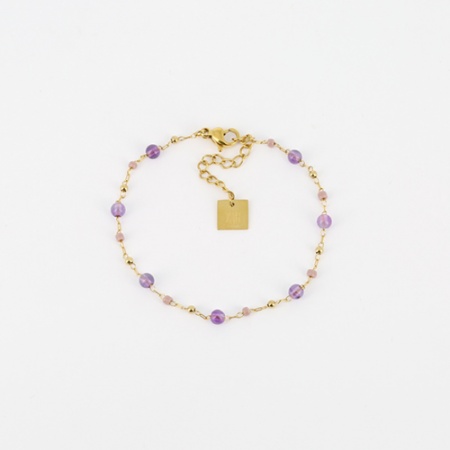 BRACELET  DORE violet     amathyste