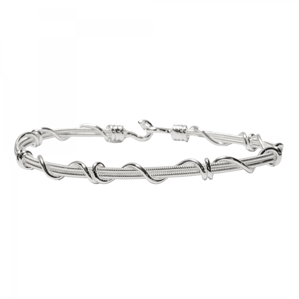 BRACELET 2 CORDE DE GUITARE EMBALLE FERMOIR CROCHET - Femme