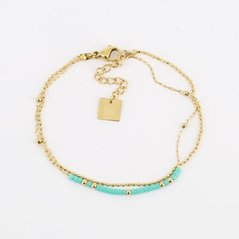 BRACELET Alana ACIER DORE perles de miyuki 15+3cm
