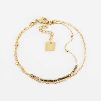 BRACELET-Alana-ACIER DORE-perles de miyuki-15+3cm