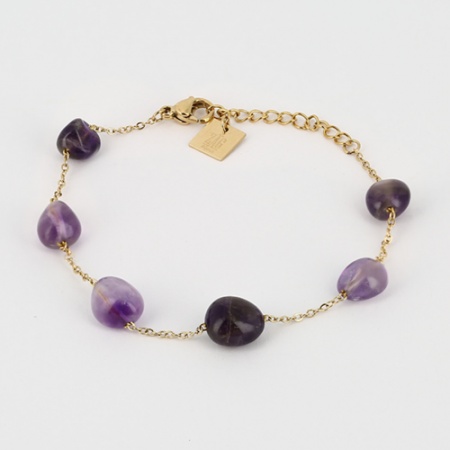 BRACELET Amelia ACIER DORE Amethyste