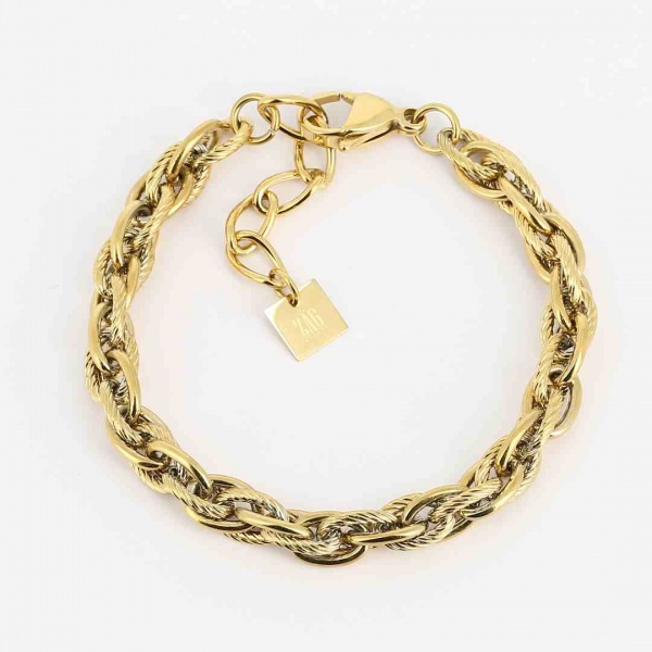BRACELET-Atlas-ACIER DORE-16+3cm