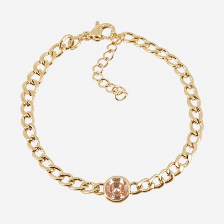 BRACELET-Brunella-ACIER DORE-zirconium