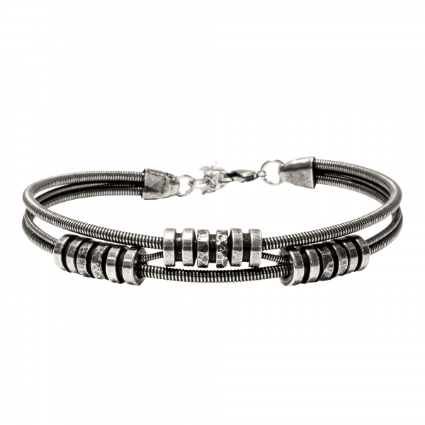 BRACELET CORDE DE BASSE ET GUITARE MULTI FIXATIONS (9 fixations) - Homme