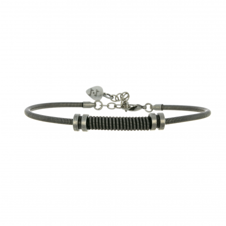 BRACELET CORDE DE BASSE TURN ARGENT VIEILLI